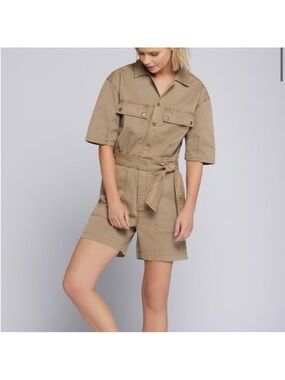 Current Elliott The Serenity Romper Jumpsuit Khaki NWT Size S $284